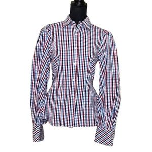 NWT Graysn Checkered Button Down Blouse